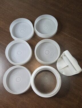 Vintage Tupperware Hamburger Press 884, Shape Ring 883, 5 Burger Keepers 882